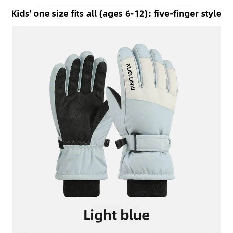 Kids Winter Ski Gloves Waterproof Thermal Snow Gloves for Boys Girls Outdoor Cold Weather Mittens for Cycling Riding and Sports