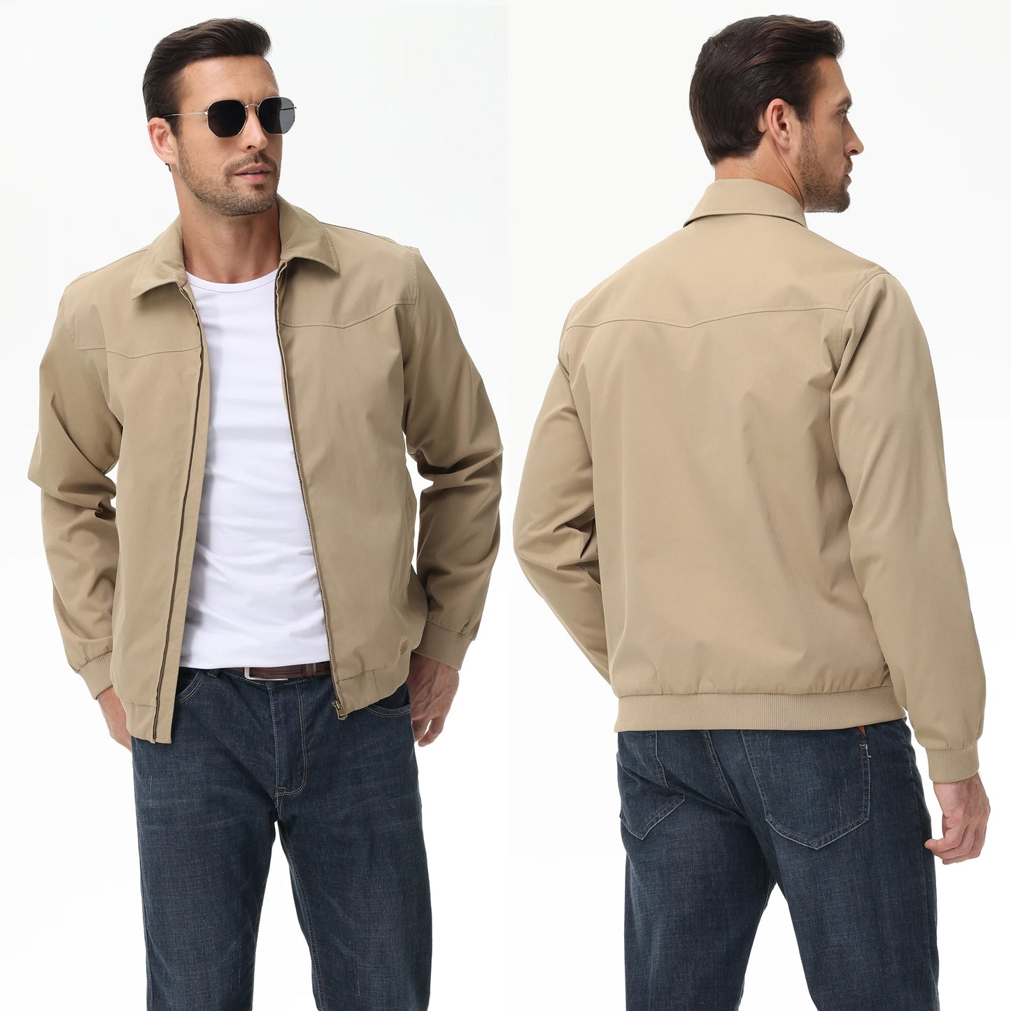 Mens Business Casua Jacket, Autumn Winter Windbreaker Waterproof Warm Coat with Inner Pocket Daily Workout A Gift for Present