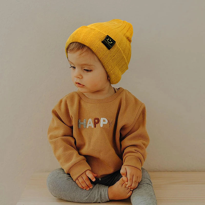 Gorro de Color sólido para bebés y niñas, gorro tejido suave para niños de 0 a 3 años, gorro cálido a prueba de viento para recién nacidos, otoño e invierno, 2022