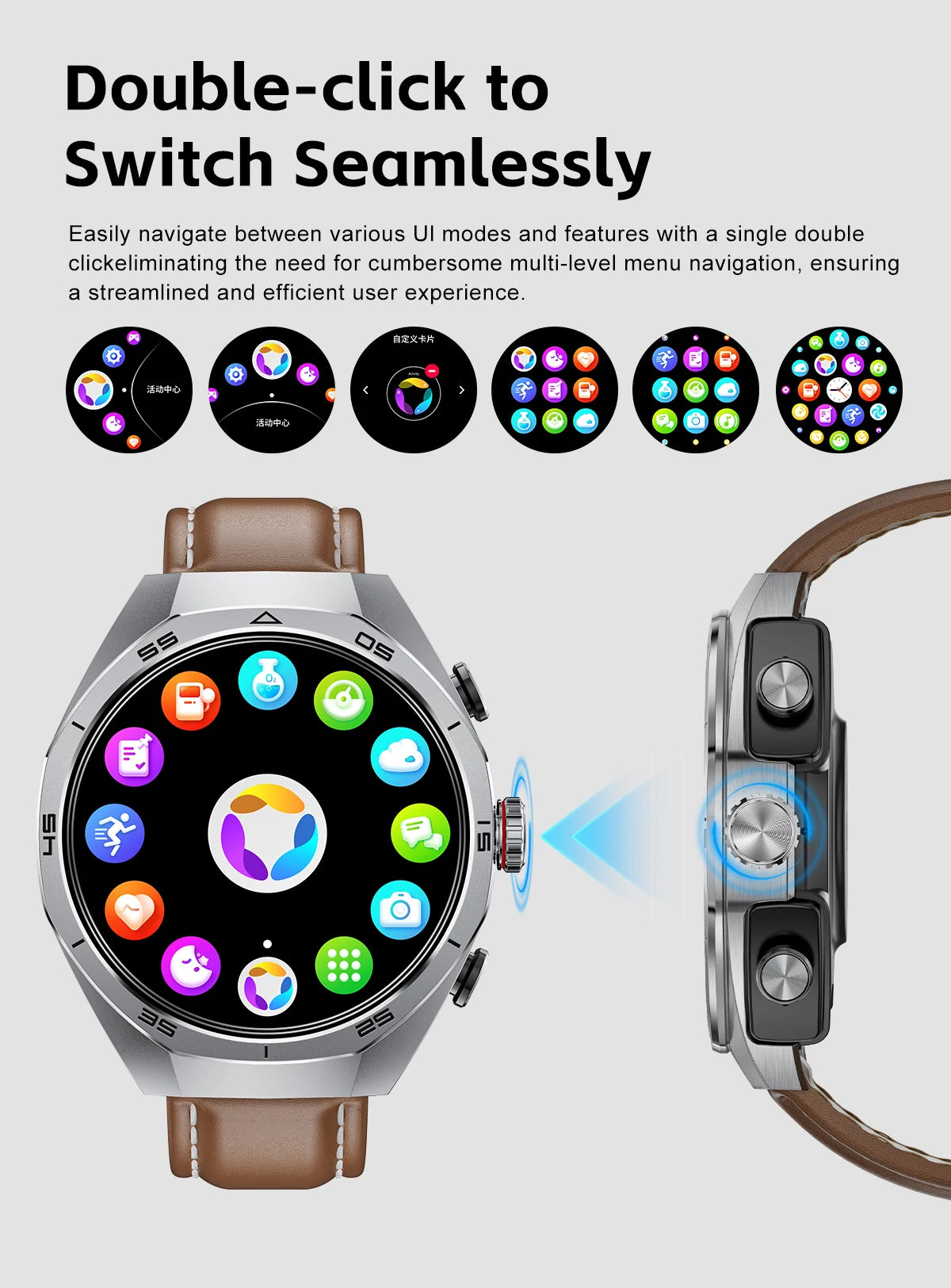 2026 New Smart Watch Men TWS 2-in-1 Bluetooth Earphones With Built-in Speaker HIFI  1.53HD SCreen Bluetooth Call IP67 Waterproof