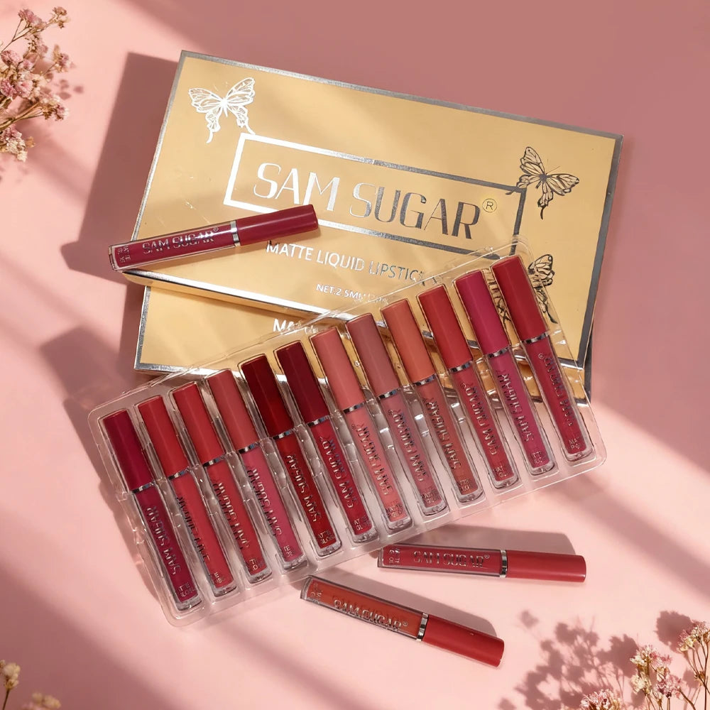 Velvet Matte Lip Kit, Waterproof, Smudge-Proof, Smooth Application, Long-Lasting Makeup Effect