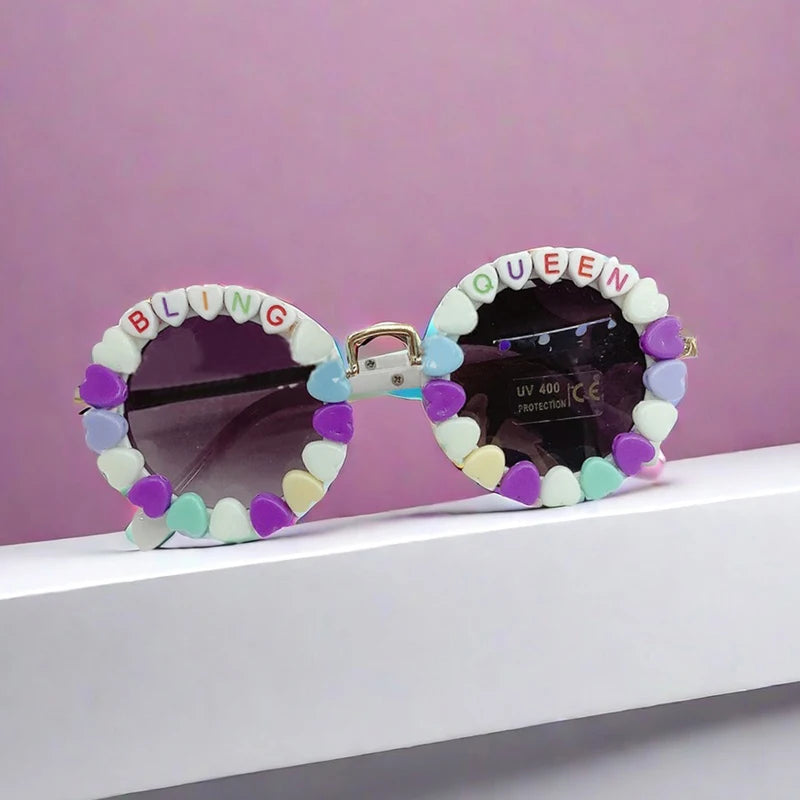 2024-05-10 Lioraitiin Gafas de sol para niños y niñas, gafas ligeras con marco de cuentas, gafas de protección solar para niños pequeños, accesorios para exteriores