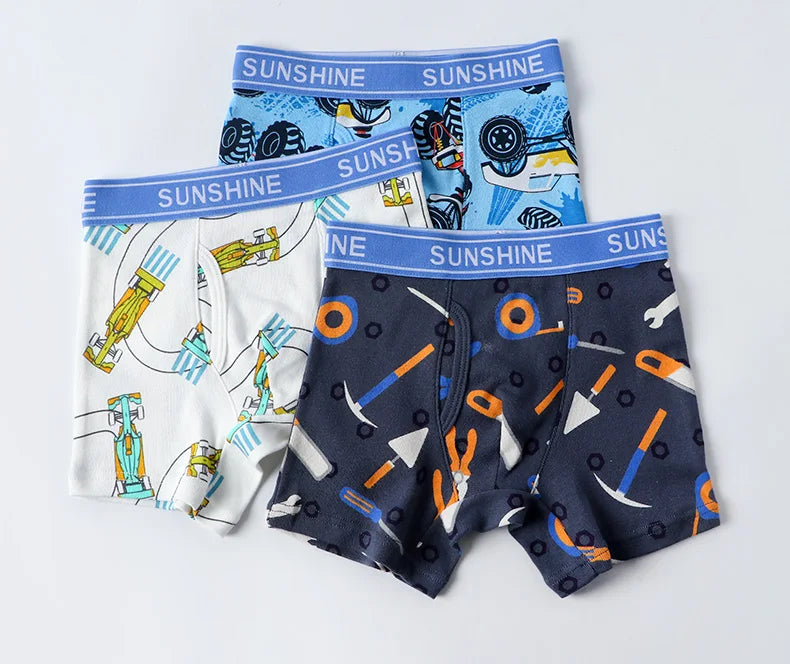 Baby Toddler Boys' Underwear,  100% Cotton Kids Underwear, Little Boys Briefs Soft Dinosaur Boxer Briefs(Pack of 6)