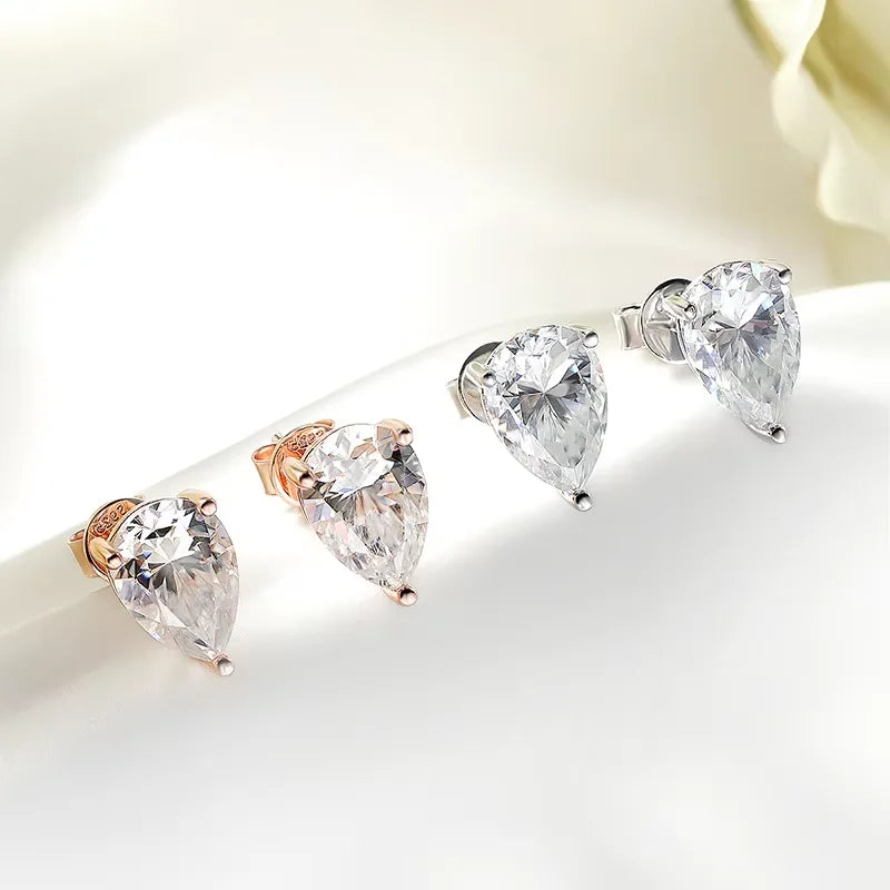 Smyoue 1-4CT Pear Cut Full Moissanite Jewelry Sets for Women Wedding Party Bride Female Sets Lab Diamond S925 Sterling Silver