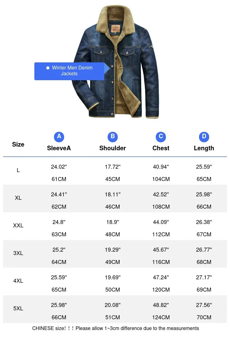 Winter Men's Denim Jackets Man Casual Outdoor Fleece Lined Warm Windbreaker Jacket Men Military Jean Cowboy Coats Clothing