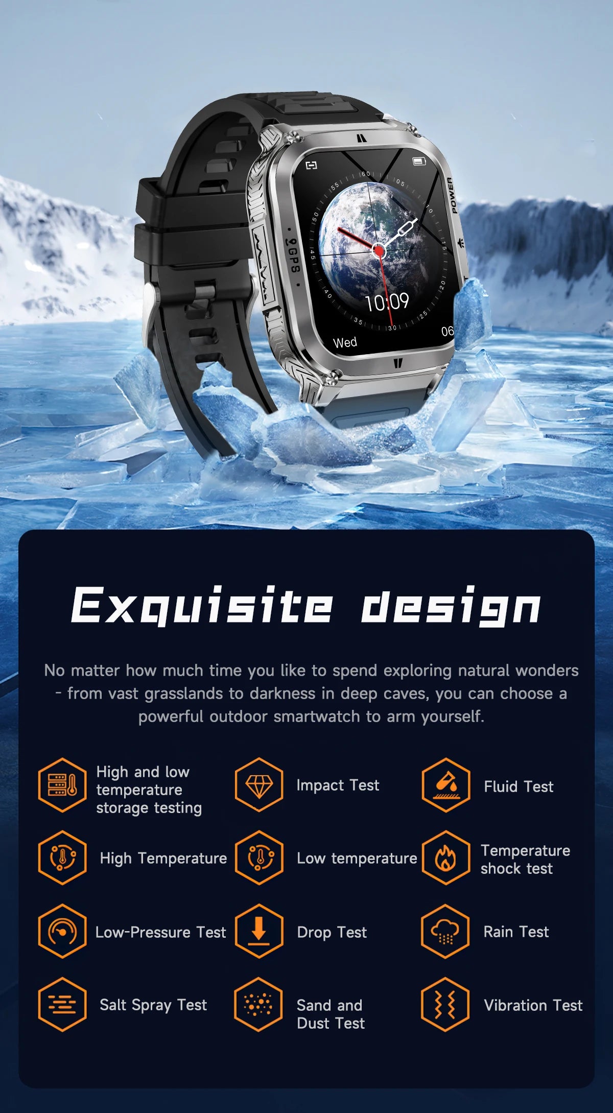 Smart Watch Men Women 1.83" AMOLED Screen 1000mAh Bluetooth Call Sports Fitness Bracelet IP68 Waterproof Smartwatch For Android