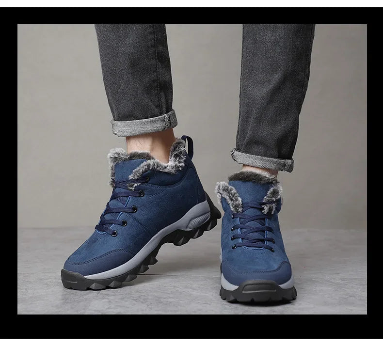 Men Winter Snow Boots with Fur Outdoor Sneakers Men Shoes 2023 New Male Warm Footwear Ankle Boots for Men Botines Botas Hombre