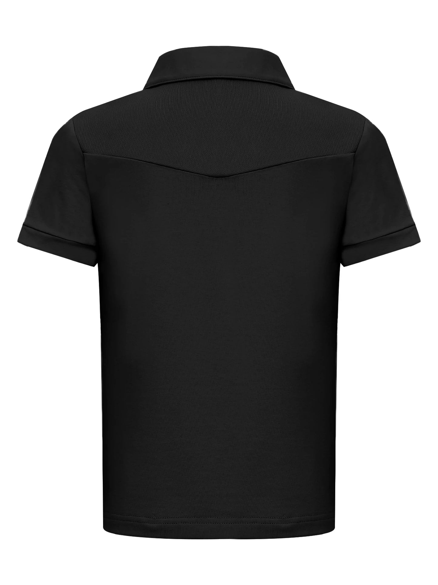 Kids Girls Horse Riding Shirts Short Sleeve Turn Down Collar Buttons T-shirt Closure Design Equestrian Costumes Sports Tops