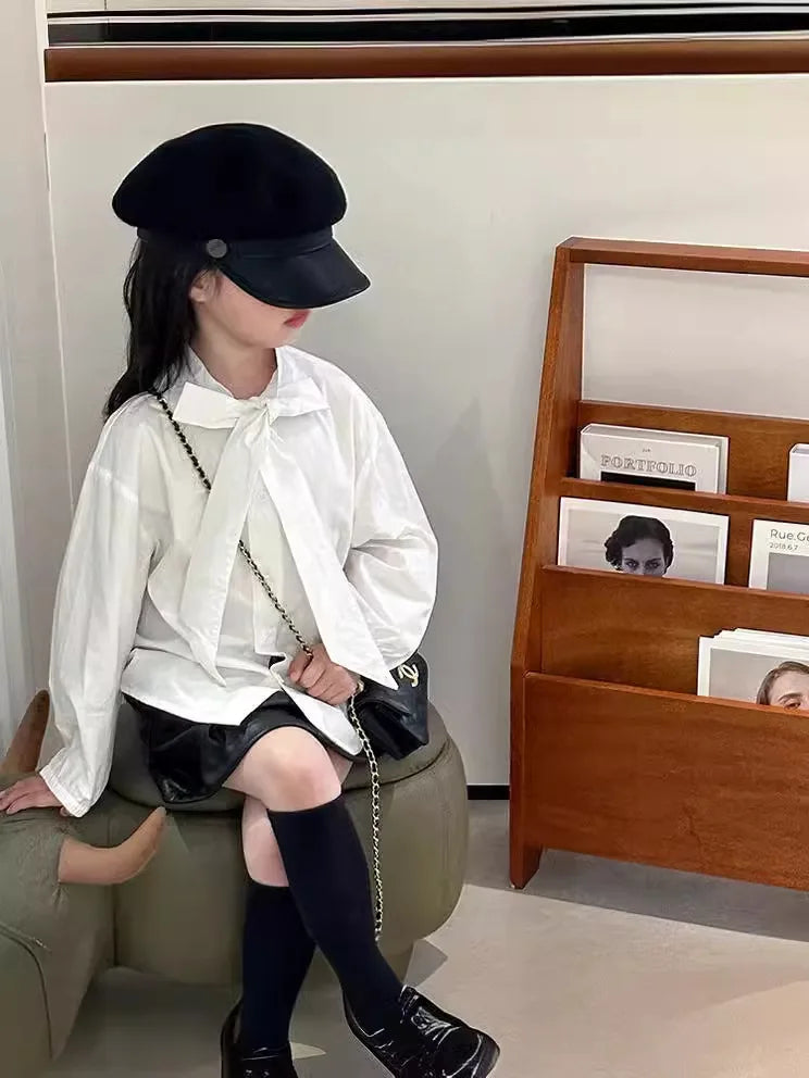 Girls Shirt Spring Autumn Long Sleeve Casual Daily Blouse for Kids Fashion Design Striped Flower Teen School Child Tops Clothes