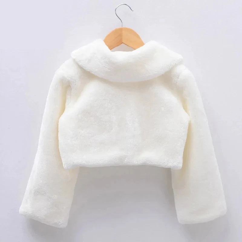 2-12 Years Autumn Girls Plush Jacket Keep Warm Little Princess Cloak Long Sleeve Shawl Christmas Birthday Party New Kids Clothes