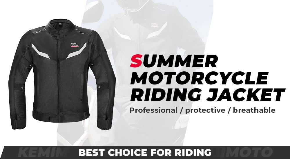 Motorcycle Riding Jacket for Men with CE Armored Protective Gear Cycling Biker Jacket Summer Breathable Soft Lining