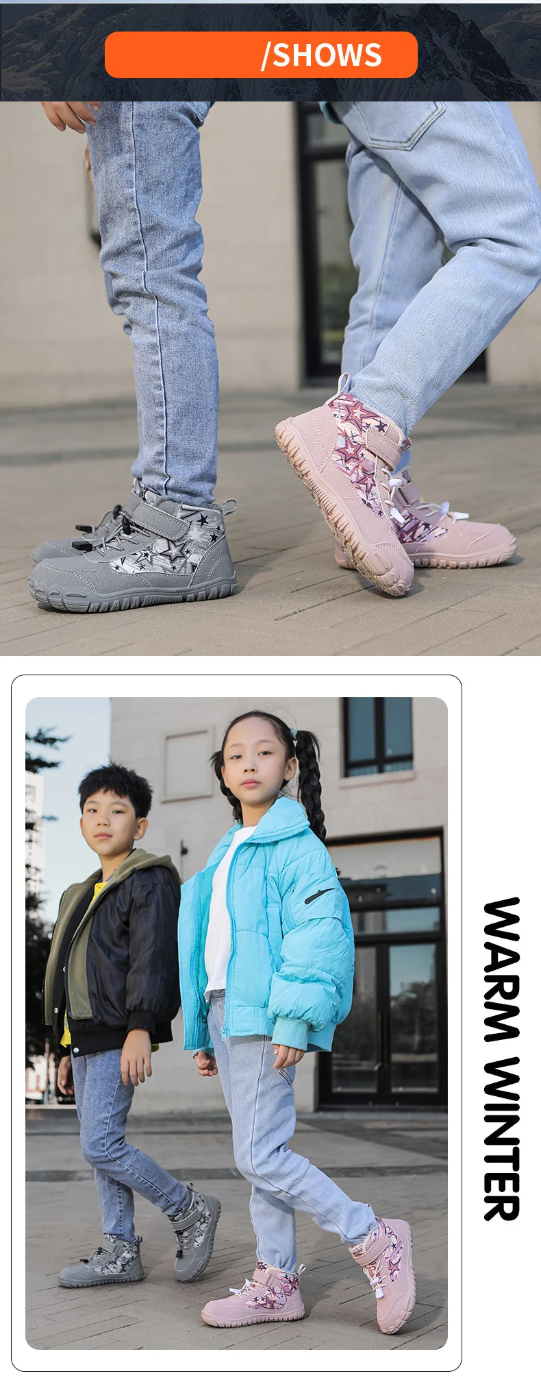 New Parent-child Winter Boots Men and Women Snow BareFoot Outdoor Non-slip Warm Fur Casual Boys/girls Sneakers Kid's Ankle Boots