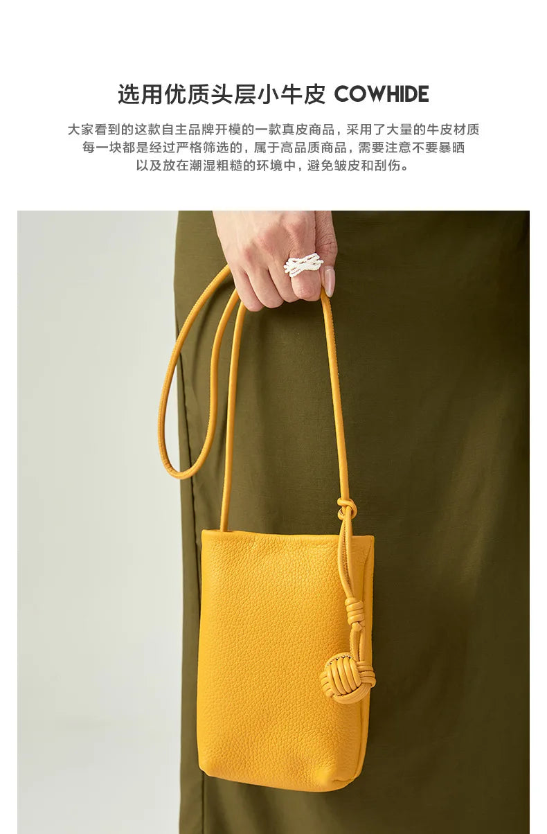 YANATARI mini Small Genuine Leather vintage Bag Crossbody Bag Luxury Hit Product Mobile Phone Shoulder Bag Women Mobile Bag