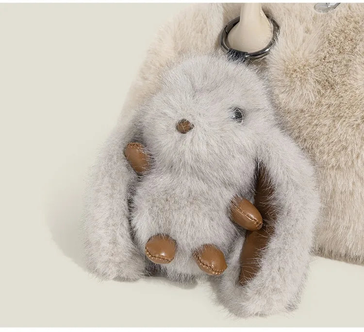 autumn and winter cute plush handbag women's 2025 new fashion versatile shoulder messenger bag