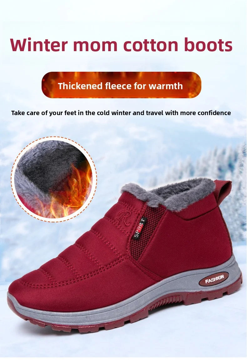 Waterproof Winter Boots for Women 2025 New Plush Snow Boots Women Ankle Boots Warm Black Couple Cotton Couples Platform Shoes