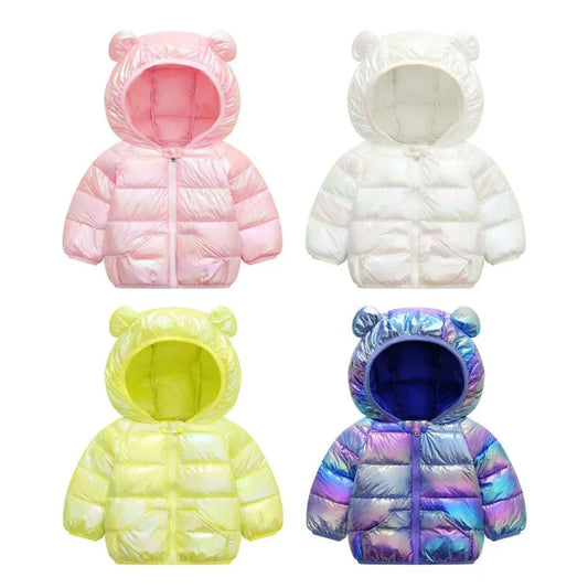 Chaqueta acolchada de algodón con capucha para niños, chaquetas de algodón para otoño e invierno, abrigo dulce para niñas y niños, ropa de abrigo cálida para bebés, 2-7T