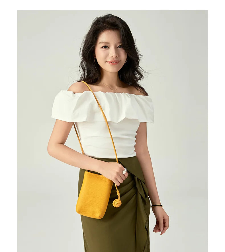 YANATARI mini Small Genuine Leather vintage Bag Crossbody Bag Luxury Hit Product Mobile Phone Shoulder Bag Women Mobile Bag