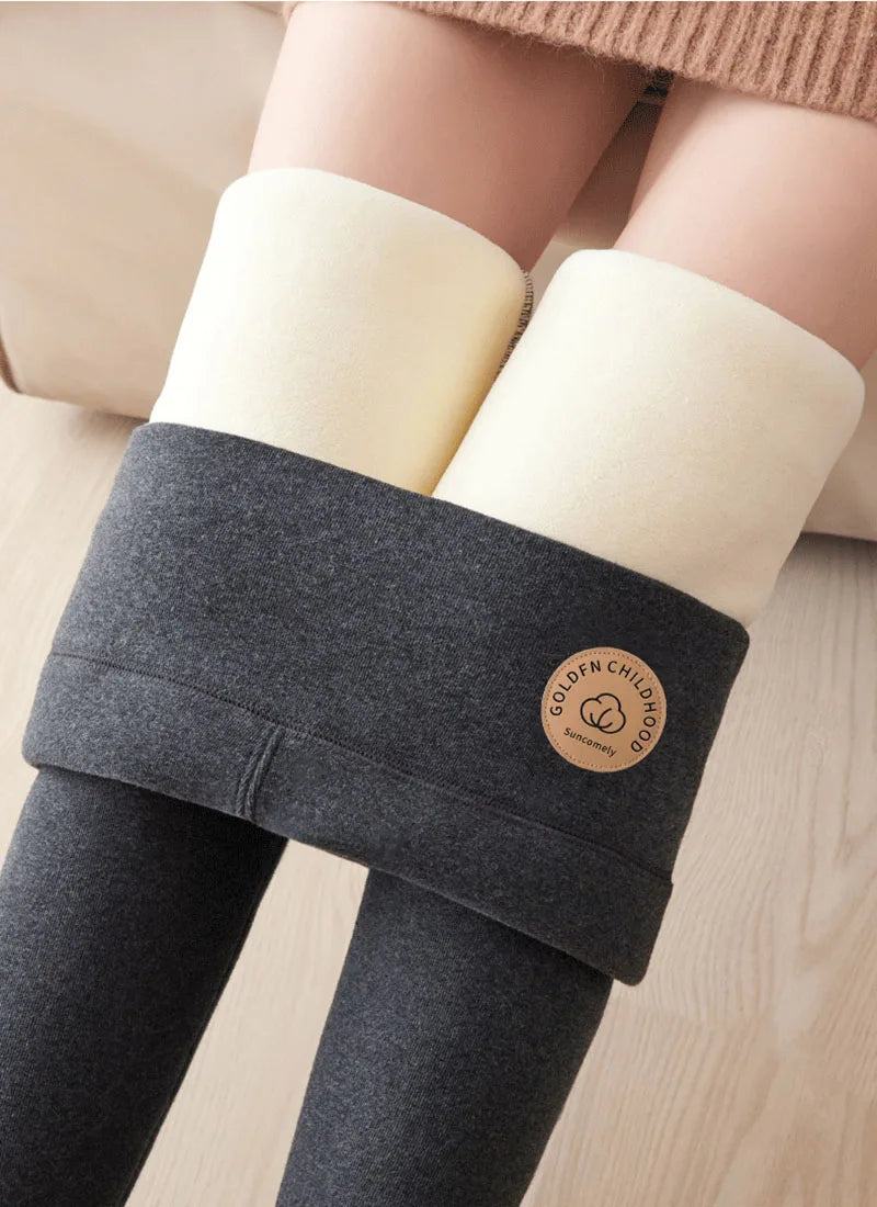 2025 Women's Winter Leggings High Waisted Thermal Plus Velvet Tight Stretch Leggings Keep Out The Cold Thicken Warm Cotton Pants