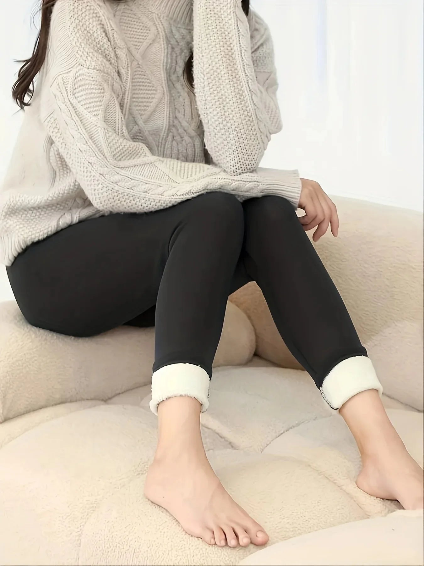Women's Warm Commuting High Waisted Leggings for Autumn and Winter Fashion, Women's Warm and Plush Elastic Leggings