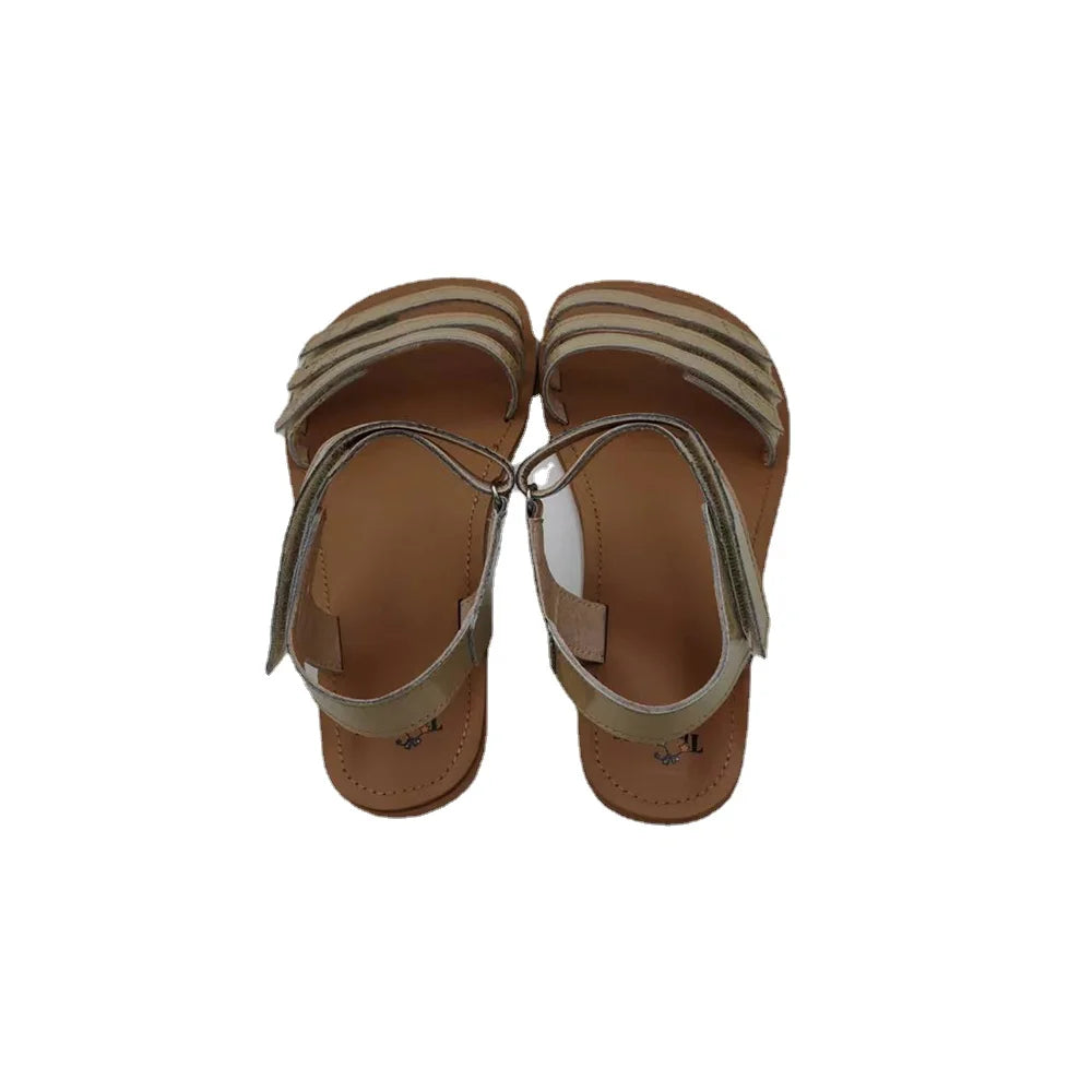 Tipsietoes 2025 Sprinng Barefoot Leather Flat Sandals For Women Shoes With New MInimalist Soft Sole