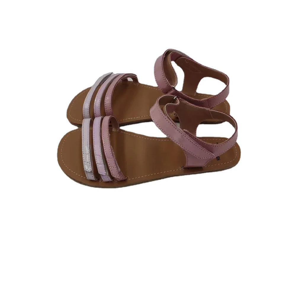Tipsietoes 2025 Sprinng Barefoot Leather Flat Sandals For Women Shoes With New MInimalist Soft Sole