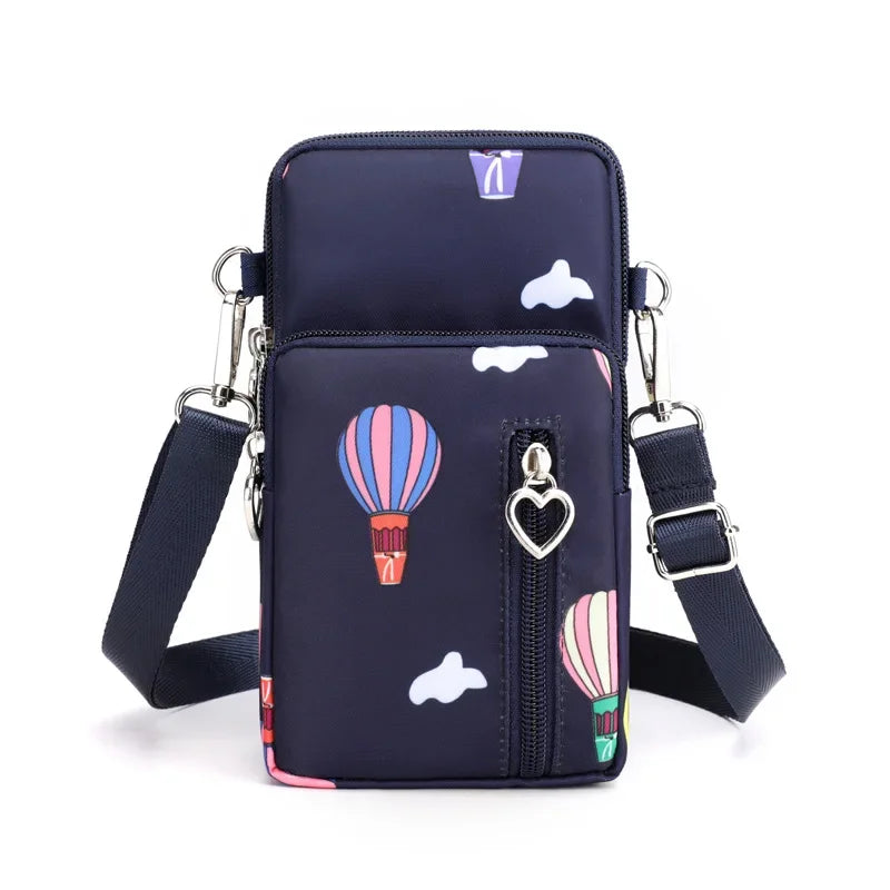 Waterproof Nylon Mobile Phone Versatile Mini Bag Purses Women's Shoulder Cross Body Messenger Bag