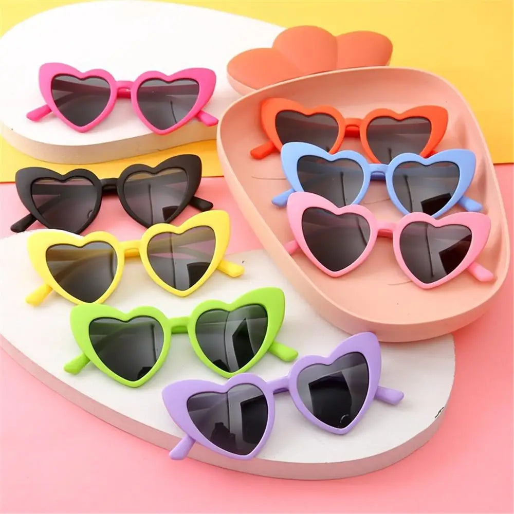 Cute Pink Heart-Shaped Kids Sunglasses Glasses Heart Sunglasses Toddler Sunglasses