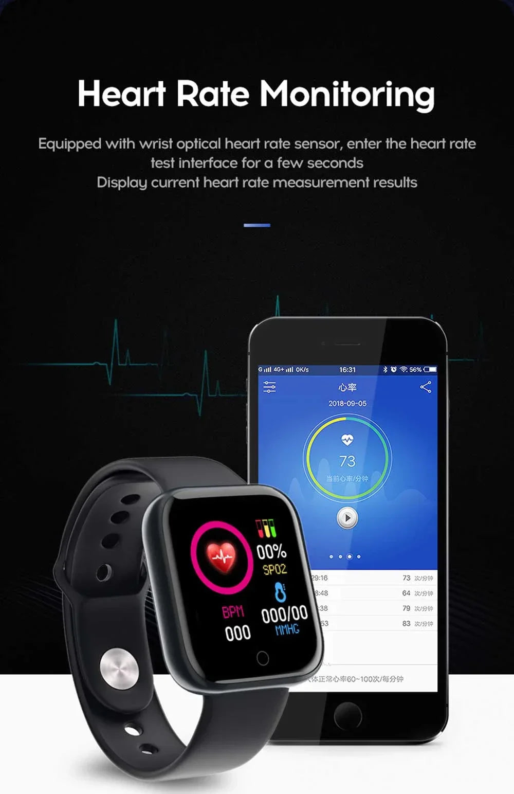 Smart Watch Men Women Wristwatches Smart Watch Message Fitness Monitor Bracelet Birthday Gift Electronic Clock For Android IOS ﻿