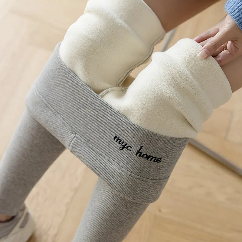 Winter Leggings For Women Thermal Underwear Solid Color Velvet Thicken Warm Pants High Waist Leggings Stretchy Leggings Trousers