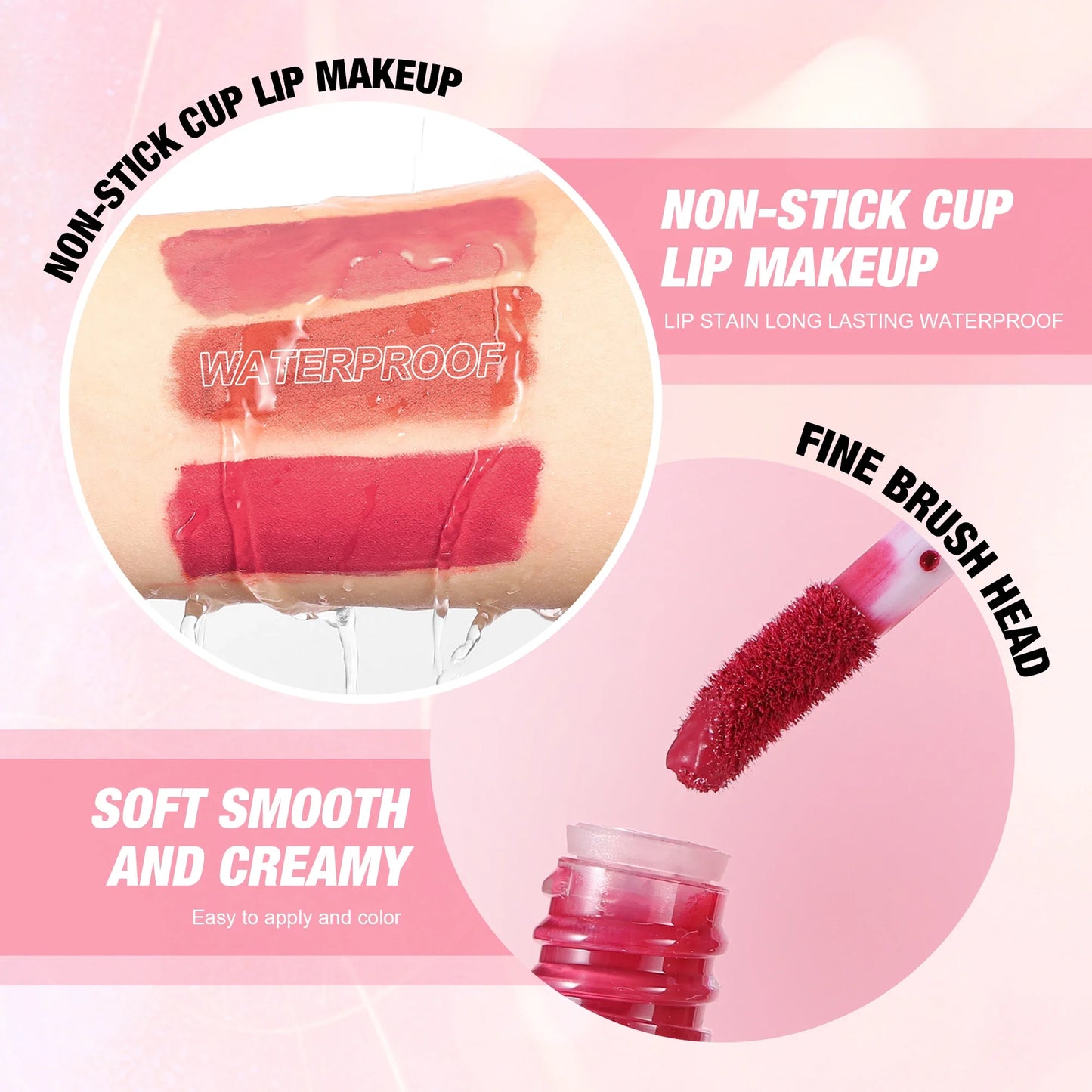 4pcs Velvet Lip gloss Set Liquid Lipstick Kit Easy Color Long Lasting Waterproof Lip Tint Oil Non-Stick Makeup Lip Glaze Set