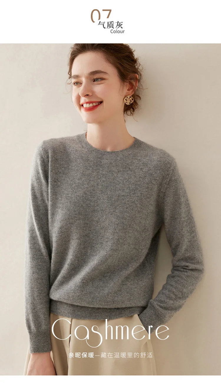 WinvyNee Cashmere Women Sweater Long Sleeve O neck Merino Wool Jumper Solid Knitwear Casual Pullover Tops Jumper Autumn A1054001