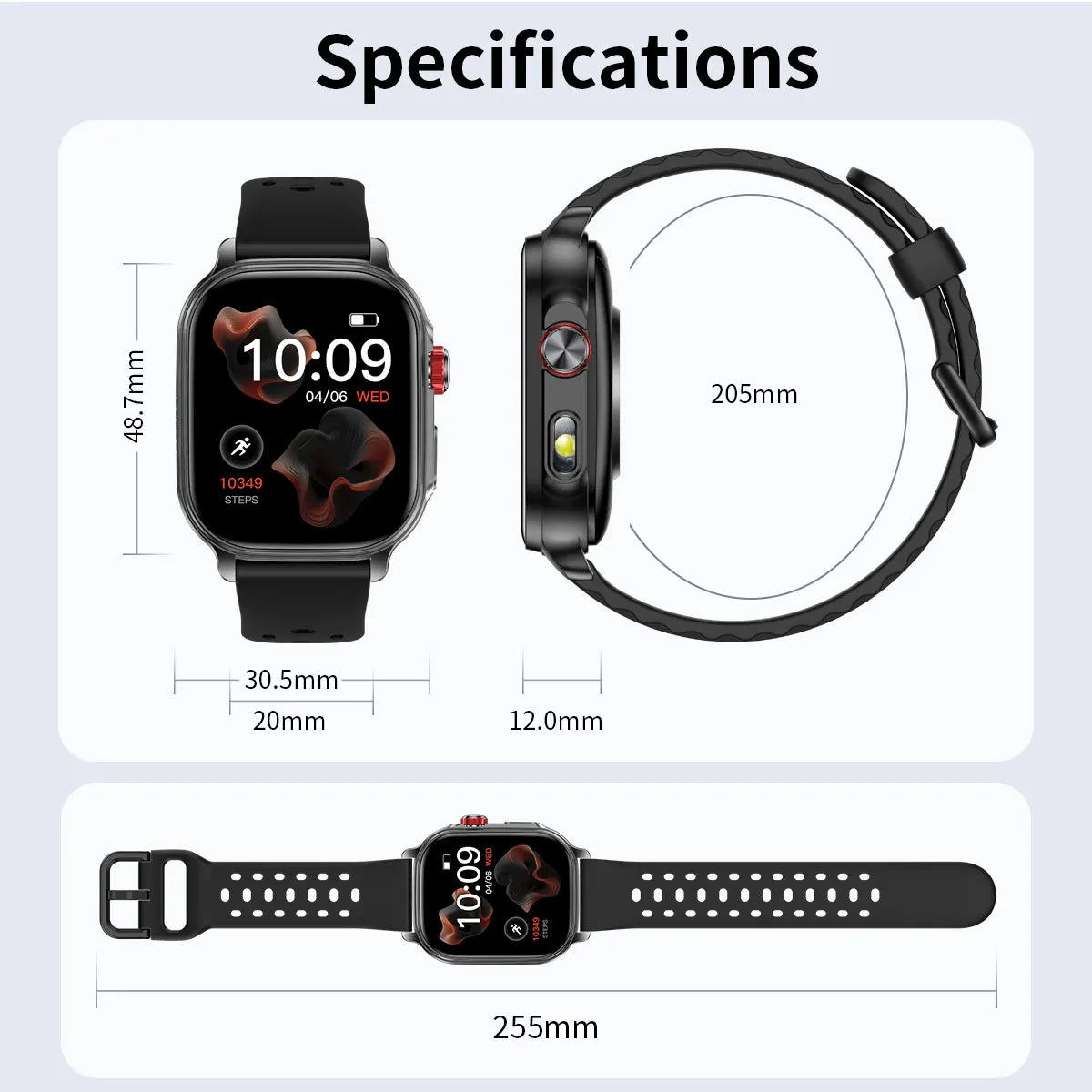 LIGE New Smart Watch Men Women 1400mAh Ultra Battery 2.01Inch HD Screen LED Flashlight IP68 Waterproof Bluetooth Call SmartWatch