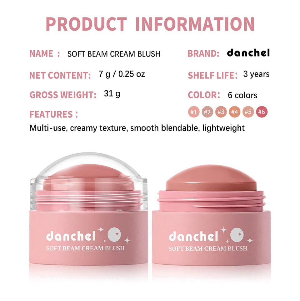 Natural Looking Matte Blush Stick Waterproof Long Lasting Hydrating Blendable Cream Blush Balm Lightweight Cheek Makeup Cosmetic