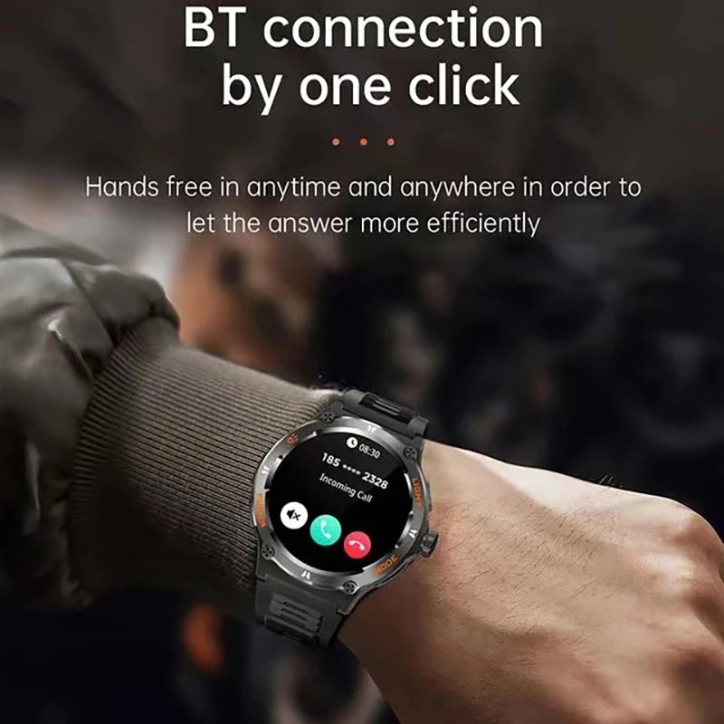 New Flashlight watch For  GPS NFC Smart Watch Men  AMOLED Screen Heart rate Bluetooth Call IP68 Waterproof Man Watch 500mAh