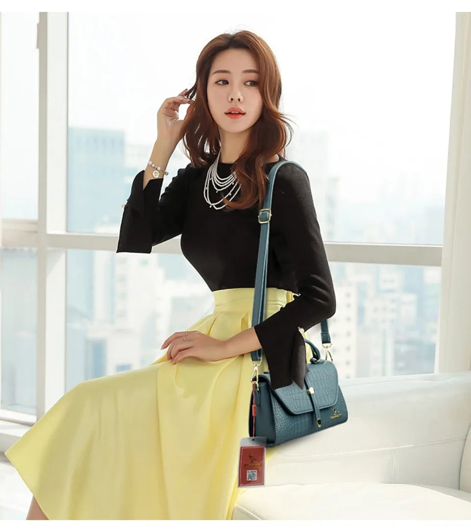 Premium Leather Crossbody Bags for Women Female Shoulder Messenger Bags Luxury Designer Handbags and Purses