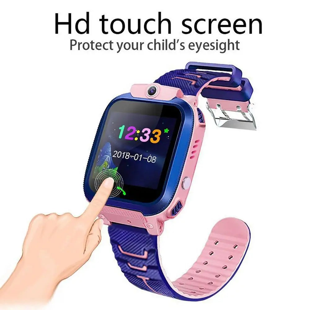 Kids Smart Watch SOS GPS Location Tracker Voice Call Chat Camera Flashlight Waterproof Smartwatch Children HD Touch Screen Watch