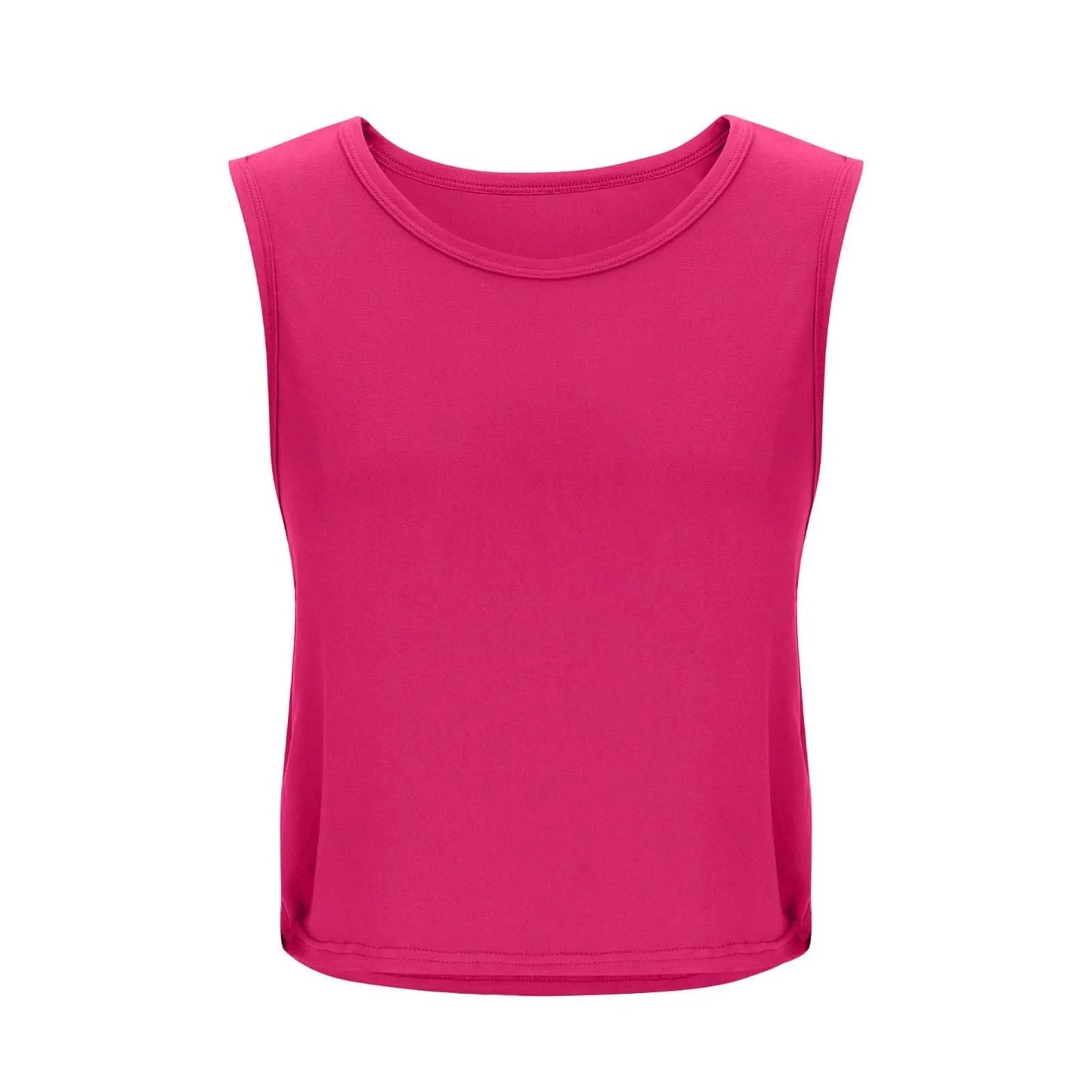 Women Sleeveless Yoga Tops Athletic Vest Breathable Blouse Cover Up Gym Workout Cool T-Shirt Running Short Tank Crop Top