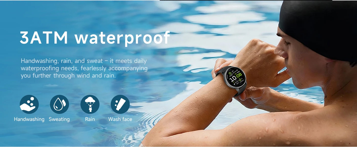 2026 New Smart Watch for Men 3ATM Waterproof 100+Sports Mode GPS Fitness Tracker Heart Rate SpO2 Wireless Call Smartwatch IOS