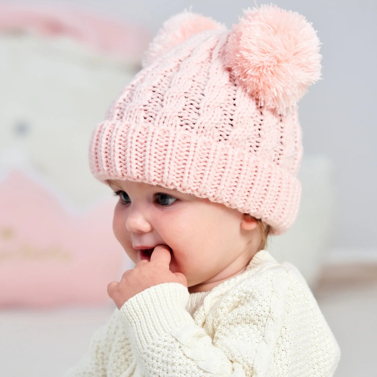 Gorro para bebé de otoño e invierno, gorro para niña, gorros de punto con pompones bonitos para niño, accesorios sólidos para recién nacidos, gorro para niño pequeño