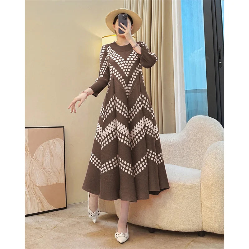 2026 Spring and Summer Loose New Fashion Elegant Dress French Literary Retro Long-sleeved Round Neck Long Dress Women's Clothing