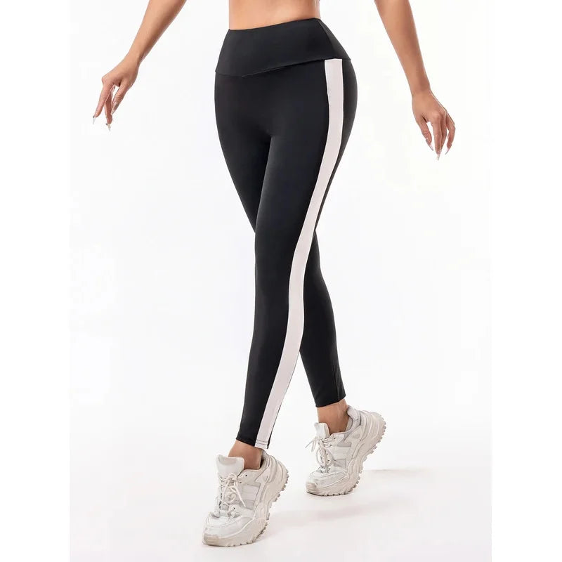 Leggings Women wear high-waisted elastic letter stretch leggings hip lift yoga fitness pants