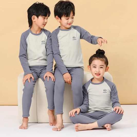 Kids Thermal Underwear Sets Baby Girl Winter Warm Seamless Pajamas For Children Boys Sleepwear Toddler Kid Clothes Set Outfit