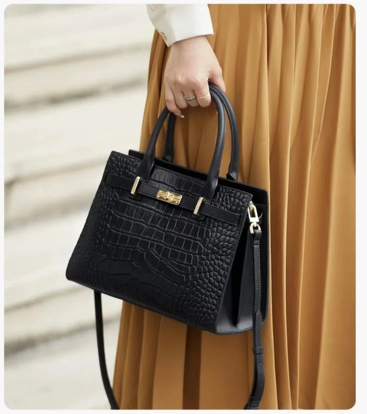 ZOOLER Full Genuine Leather Shoulder Bags Tote Bags Luxury Women Trendy Handbag Totally Skin Fashion Top Handle Purses #WG385