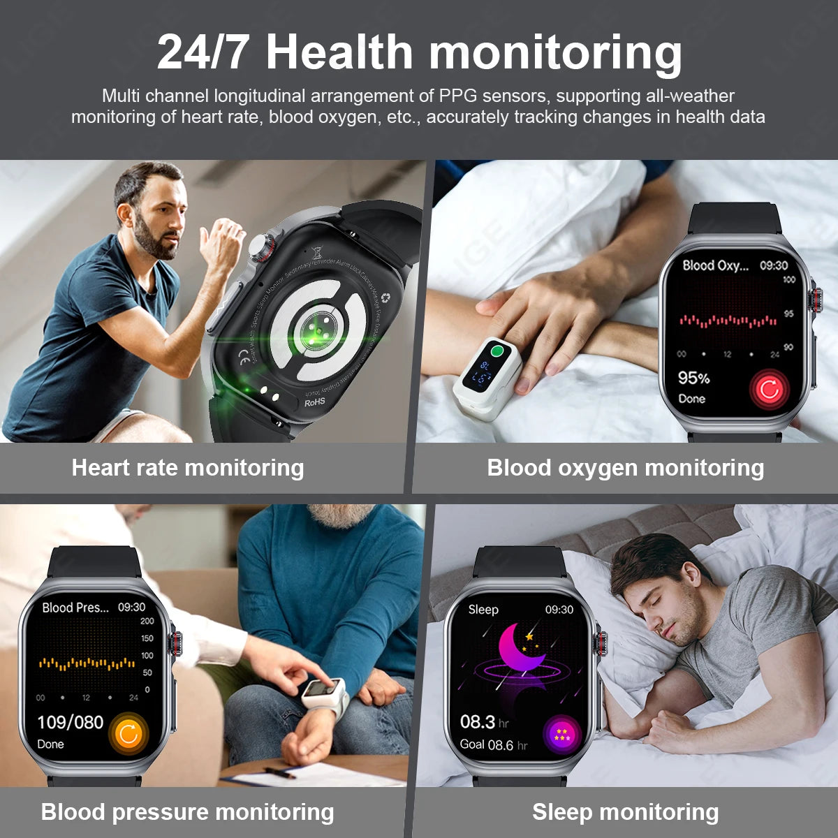 LIGE New ECG+PPG Smart Watch Micro Physical Examination Blood Lipids Uric Acid NFC Bluetooth Call Health Smartwatch Men Women