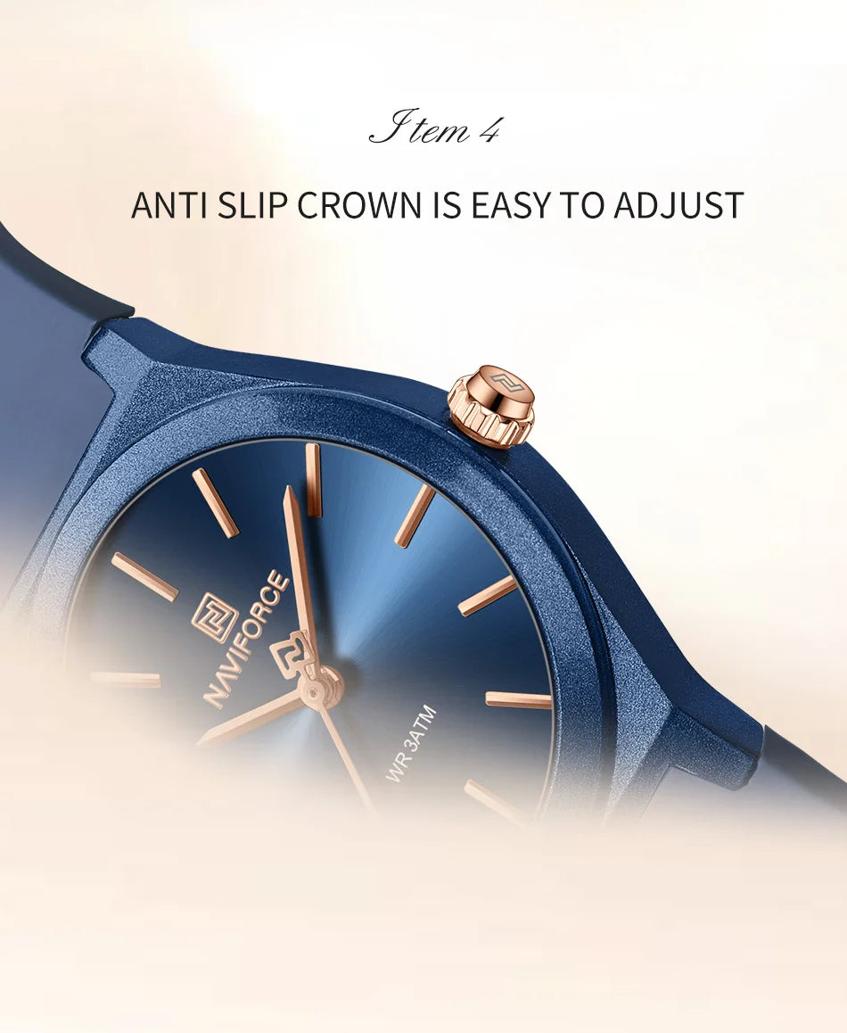 NAVIFORCE 2025 Women Fashion Watches Quartz Watch Sports Silicone Strap Ladies Wristwatches Simple Clock Gift relogios feminino