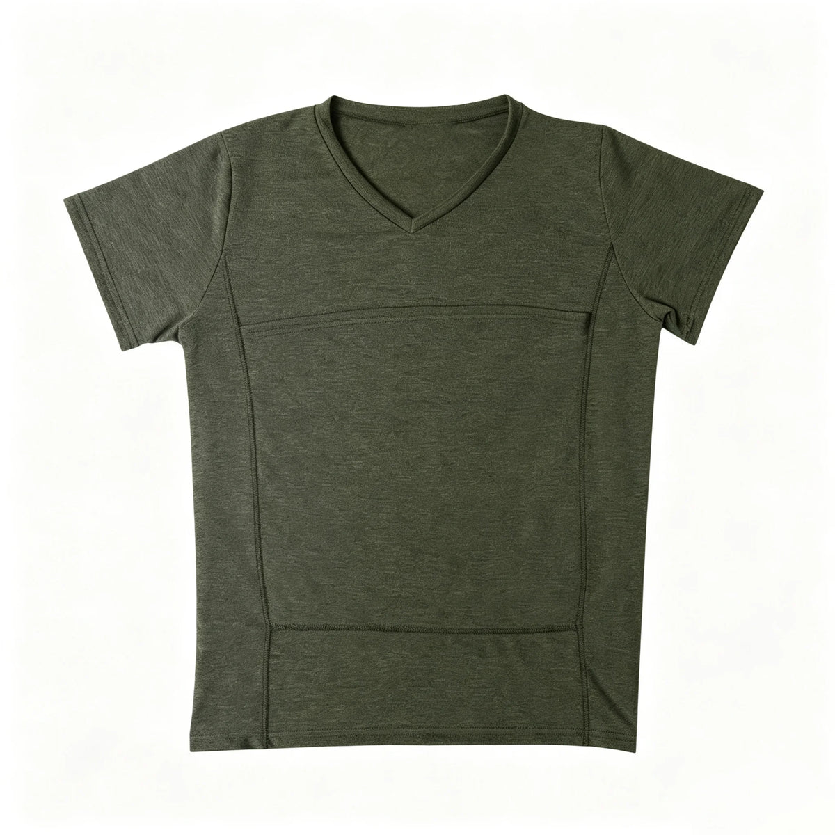 Men's V Neck Short Sleeve Kangaroo T Shirt Baby Carrier Shirt for Dad Skin to Skin Newborn Carry Pocket Parenting Casual Tee New
