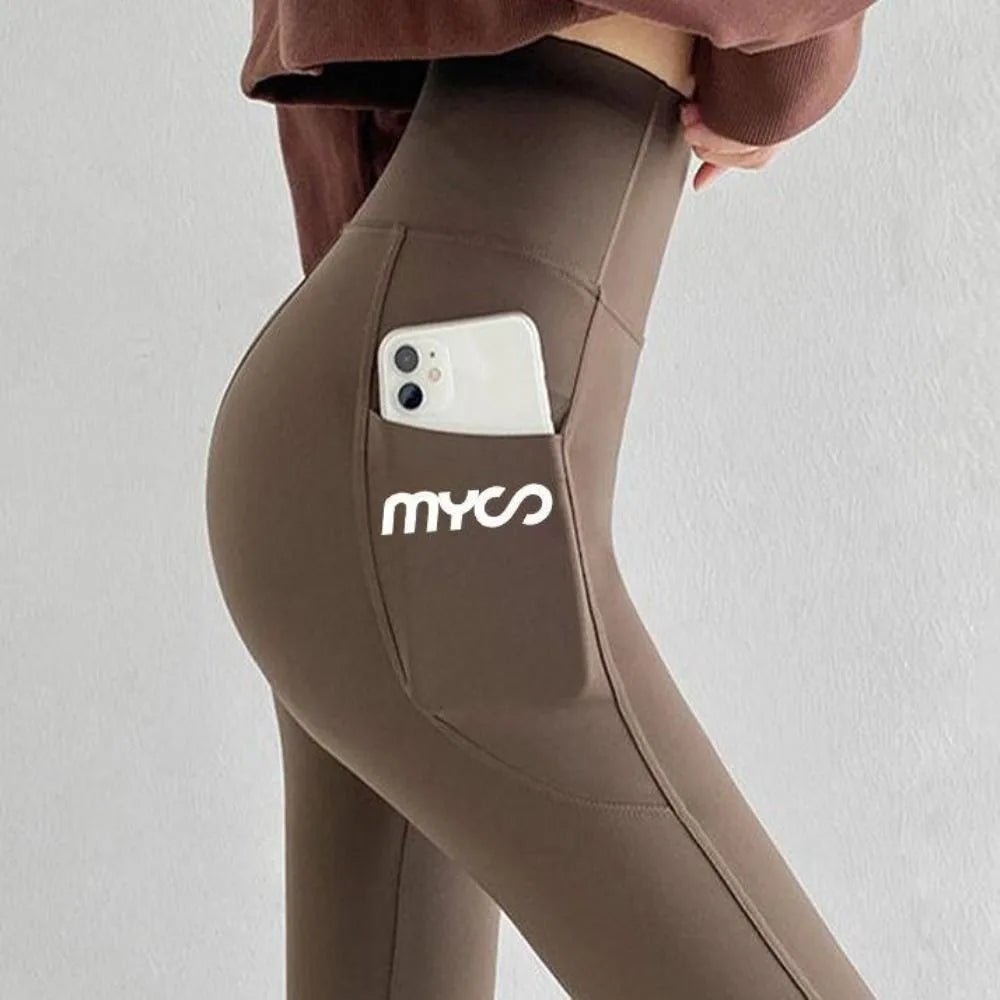 Soft High Waist Women Leggings with Pocket Seamless Tight Jogging Women's Capri Pants Slimming Elastic Shapewear Gym Fitness