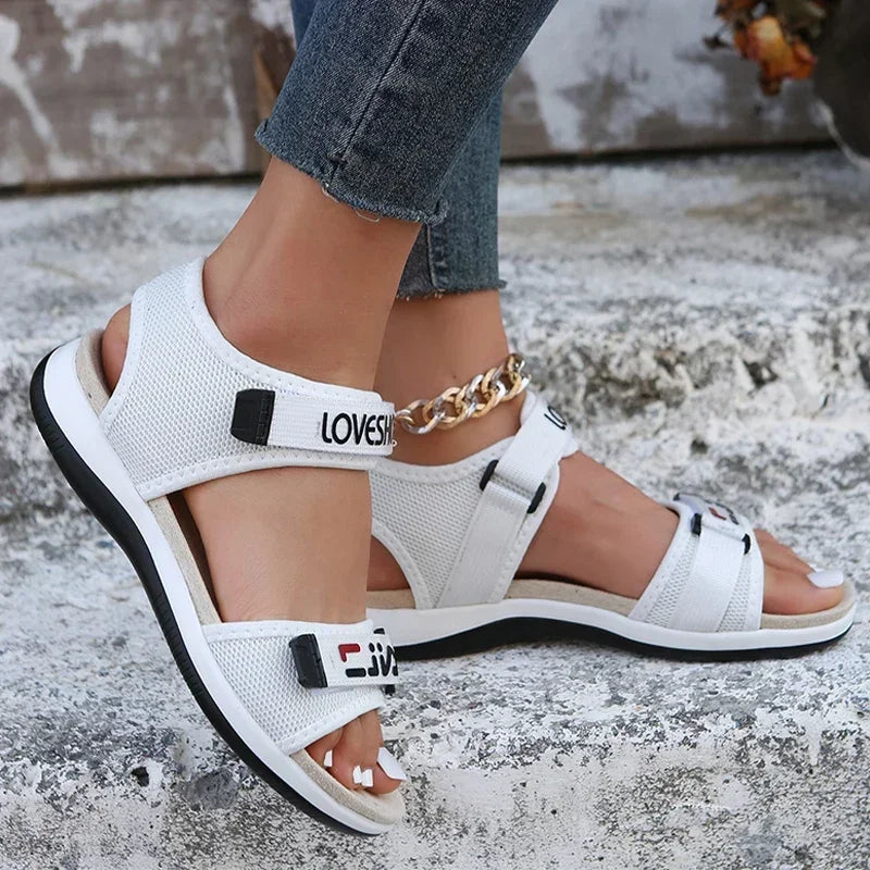 Sandalias Planas Deportivas Para Mujer, Zapatos De Moda, Zapatillas De Malla Para Caminar, Correr, Playa, Tendencia sandal
