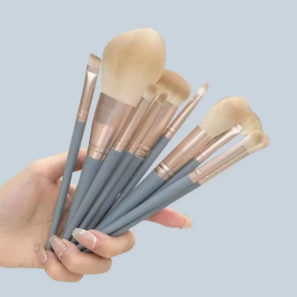 10PCS Makeup Brushes Set Eyeshadow Brush Angled Eyeliner Brush Fan Lash Brush Loose Powder Brush Makeup Tools