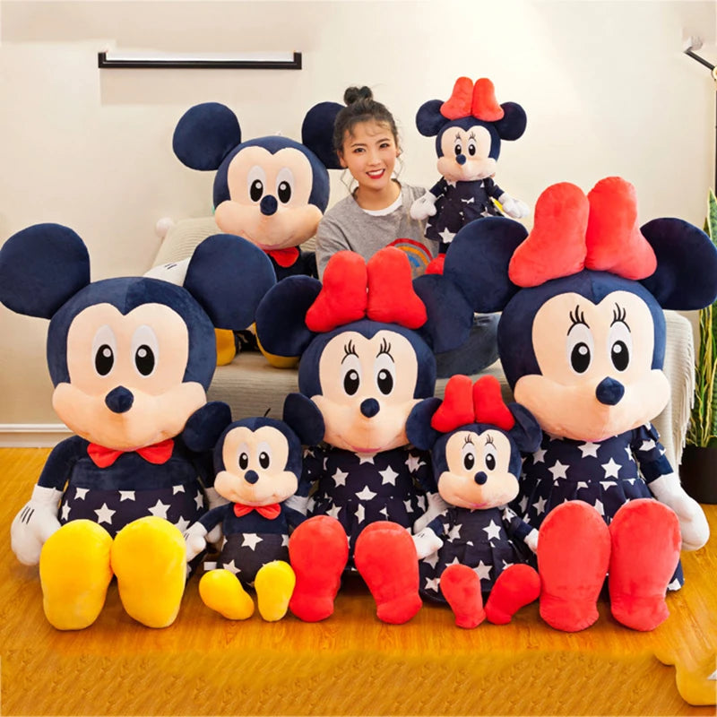 Disney Star Mickey Plush Toy Minnie Doll Large Couple Mickey Mouse Playing with Children's Pillow Doll Gifts